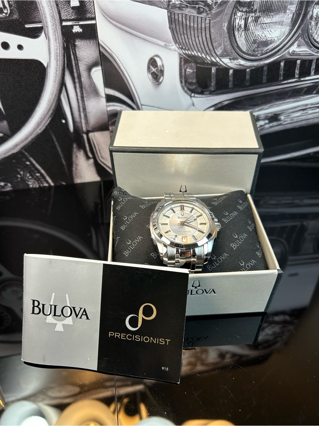 Preowned Mens Silver Tone Bulova Precisionist Longwood